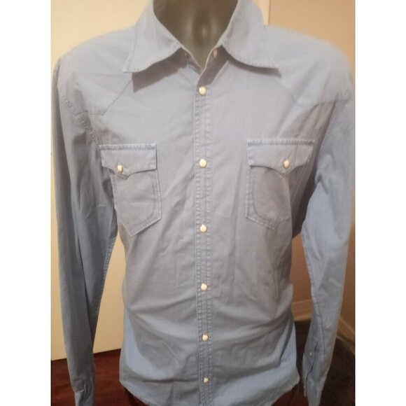 True Religion Long Sleeve Button Up Pearl Snap Western Shirt Mens True Size XL - Picture 1 of 13